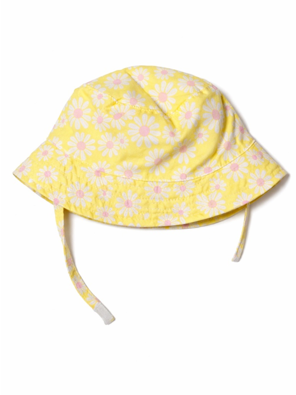 Kids Yellow Daisy Bucket Hat with Chin Straps